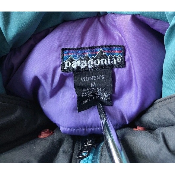 PATAGONIA Women's Parka Size Medium Vintage Ski Snowboarding Gray Purple - Picture 8 of 16